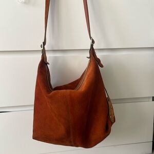 Burnt orange suede bag